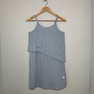 7 for all Mankind Sleeveless Mini Dress Women's LG Blue White Striped Festival